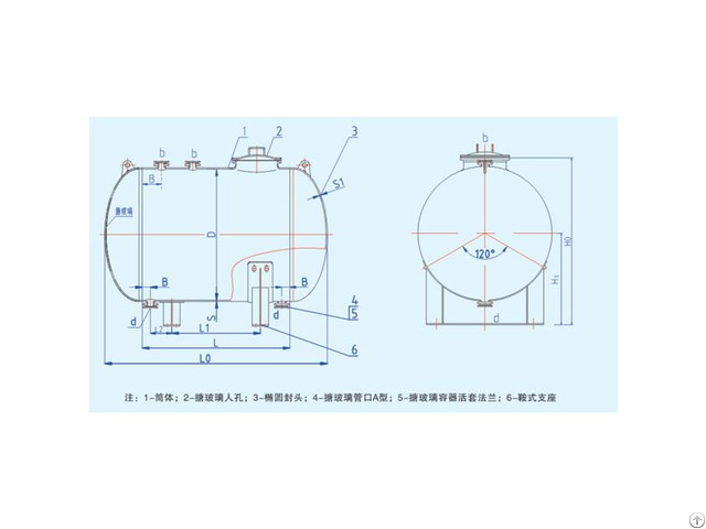 Glass Coated Horizontal Storage Tank