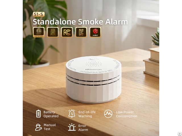 Ul217 10th Certified Standalone Smoke Alarm With Replaceable Battery And Easy Installation