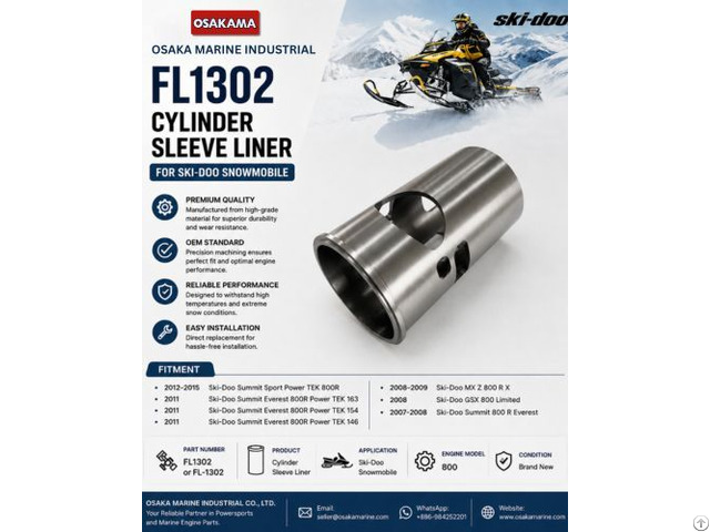 Fl1302 Cylinder Sleeve Liner For Ski Doo 800r Snowmobile