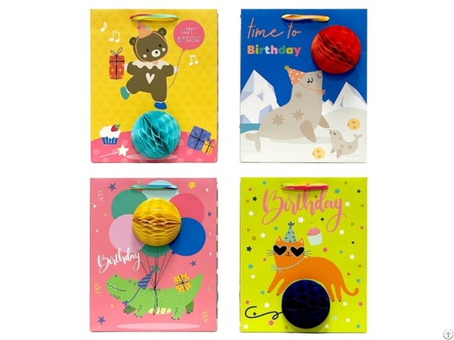 Fun 3d Animal Birthday Gift Paper Bags For Customization