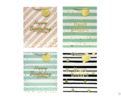 Customized Striped Star Dot Birthday Gift Paper Bags