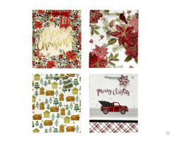 Customizable Rustic Holiday Christmas Gift Bag Set