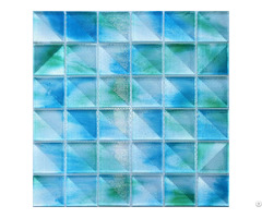 Ocean Ombre Checkered Square Mosaic Tile