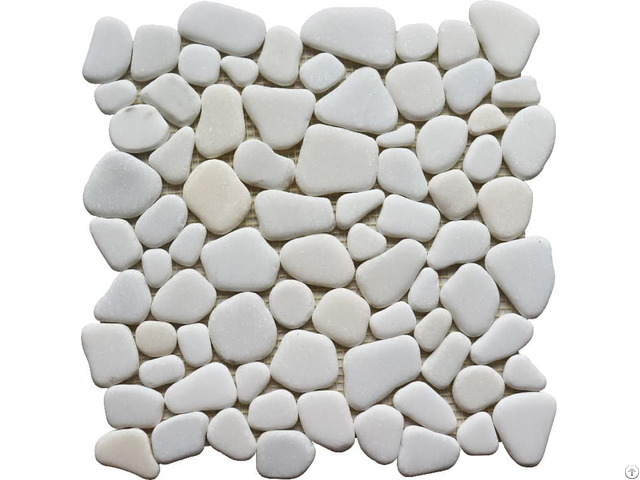 White Polished Irregular Pebble Mosaic Tile