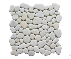 White Polished Irregular Pebble Mosaic Tile