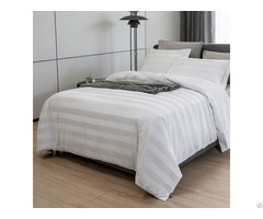 Hot Sale Textile Luxury Satin Strip Comforter Bedding Set Pillowcase For Home Hotel Hospital