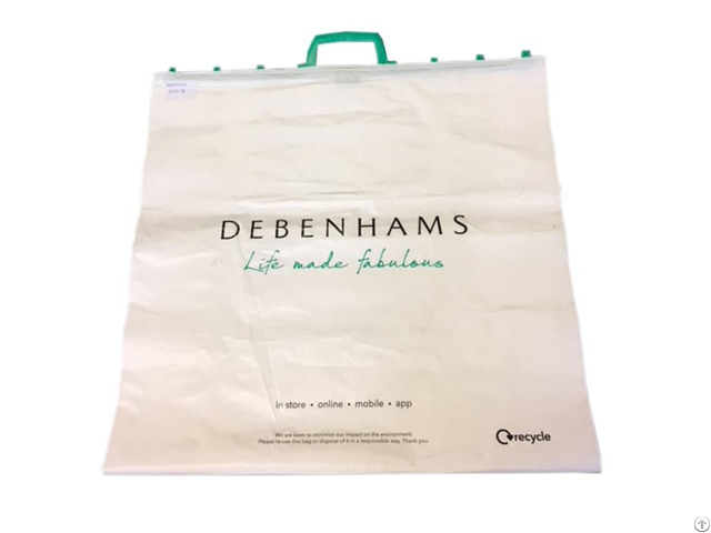 Custom Rigid Clip Snap Seal Hook Hard Handle Packaging Clothes Poly Plastic Shopping Bag With Logo