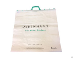 Custom Rigid Clip Snap Seal Hook Hard Handle Packaging Clothes Poly Plastic Shopping Bag With Logo