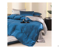 Custom Logo Printed Silk Satin Factory Direct Skin Friendly Bed Duvet Cover Bedding Set