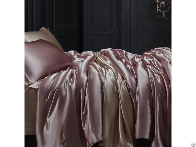 Popular European Style Silk Simple Modern Solid Color Bed Linen Set