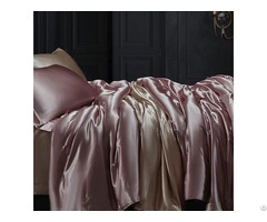 Popular European Style Silk Simple Modern Solid Color Bed Linen Set