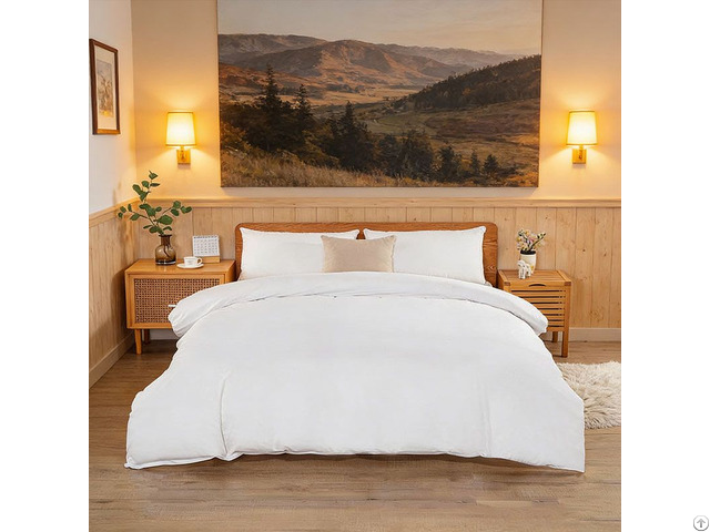 Custom Logo Anti Dust Mite Cotton Bedding Set With Fitted Sheet Duvet Cover Pillowcase