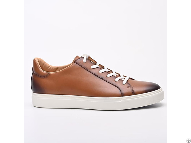 Men S Premium Burnished Leather Casual Sneakers M612 91