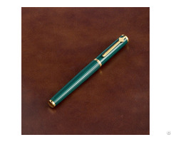 British Racing Green Striped Fountain Pen