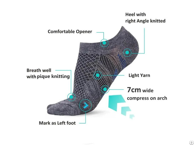 Men Anti Odor Arch Support No Show Socks