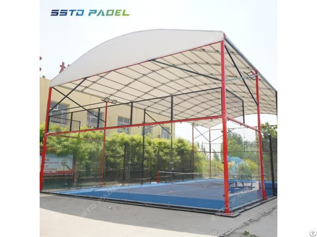 Hot Dip Galvanized Padel Tennis With Canopy Paddle Court Roof 006