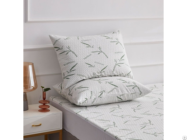 Custom Comfort Bamboo Fiber Zipper Waterproof Bedbug Dust Mite Proof Pillow Cover