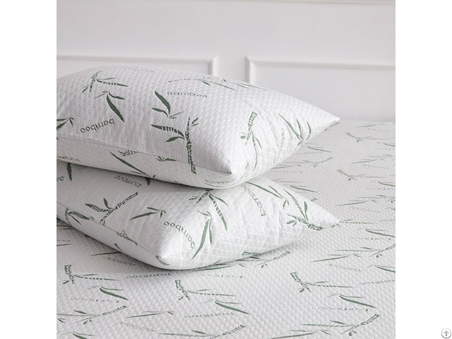 Custom Comfort Bamboo Fiber Pillows Protector With Knitted Tpu Fabric Waterproof