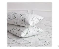 Custom Comfort Bamboo Fiber Pillows Protector With Knitted Tpu Fabric Waterproof