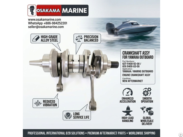 Crankshaft Assy 62t 11400 02 00 For Yamaha Marine Boat Outboard