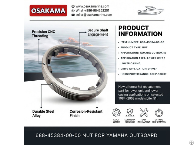 Nut 688 45384 00 For Yamaha Outboard