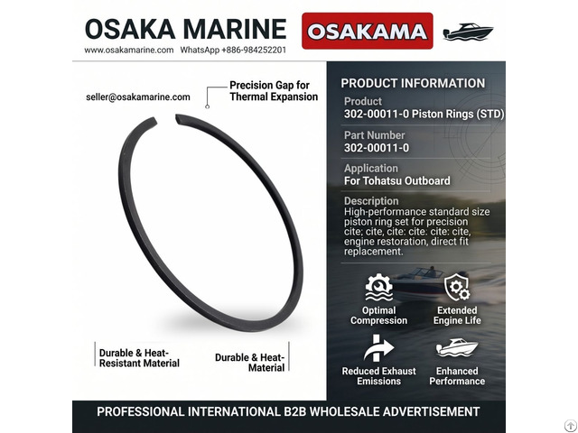 Piston Rings 302 00011 0 Std For Tohatsu Outboard