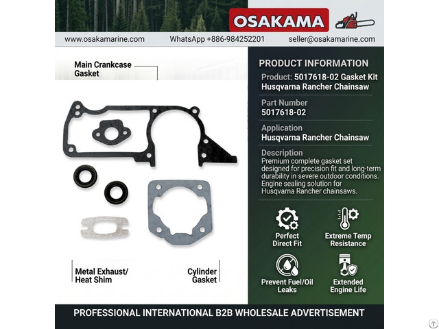 Gasket Kit 5017618 02 For Husqvarna Rancher Chainsaw