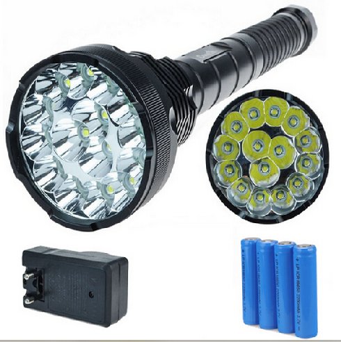 15pcs Led Cree U2 T6 18000lm 1500m18650 Rechargeable Flashlight