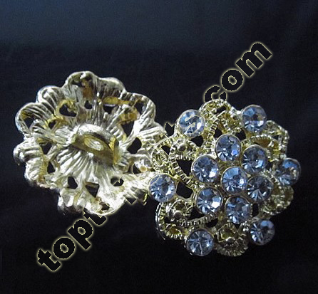 2013 Flower Rhinestone Button