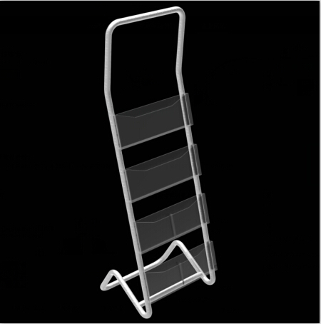 Aluminum Brochures Holder Free Standing 4 Tiers