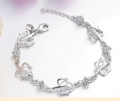 Bangles Heart Bracelet Cz Bracelets Silver