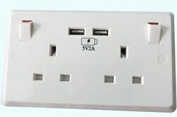 Best Selling 5v2a 1a With 2 Usb Port Uk Wall Socket