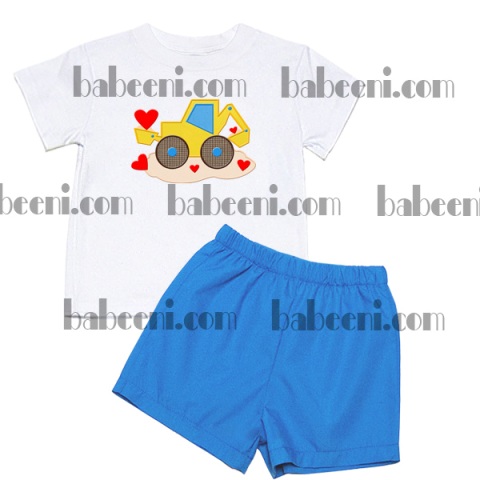 Boys Appliqued Short Set In Valentine Day