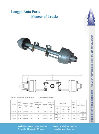 Brake Drum Wheel Hub Axle Bogie Air Suspension Subassembly Mechanical Shoe Disc