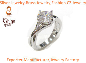 Brass Cz Jewelry Ring In Diamond Design Wedding