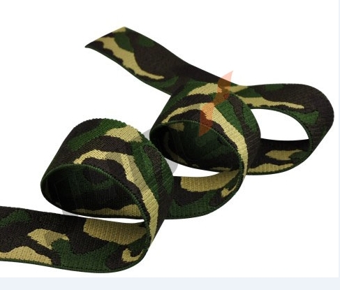 Camouflage Jacquard Elastic Webbing Amry Camo