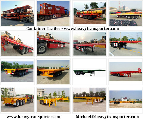 Container Trailer 40 Fr Flatbed Semi Lowbed