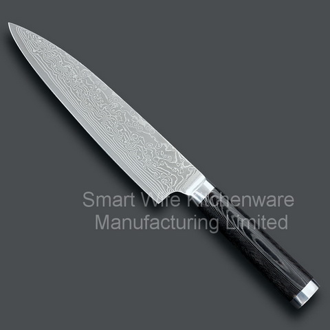 Damscus Kitchen Chef Knife Cook With Fashion Wave Pattern