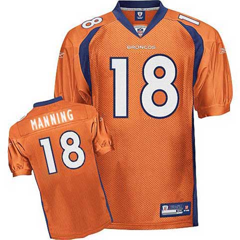 Denver Broncos 18 Peyton Manning Orange Jerseys