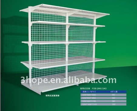 Double Sided Single Mesh Backboard Series Gondola Shelves