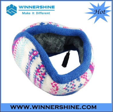 Fashionable Jaquard Knitting Earmuff Headphone