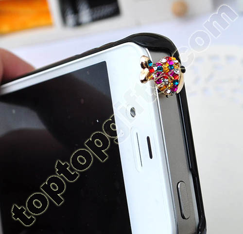 Fish Rhinestone Dust Cover For Iphones