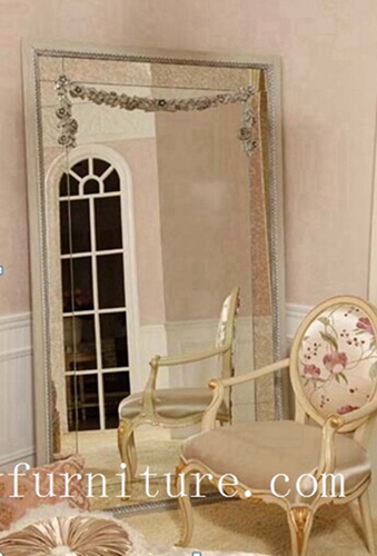 Floor Mirror Wooden Frame Decorative Stand Bedroom Fg 102