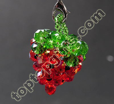 Handmade Beaded Strawberry Charms Fruit Decoraiton