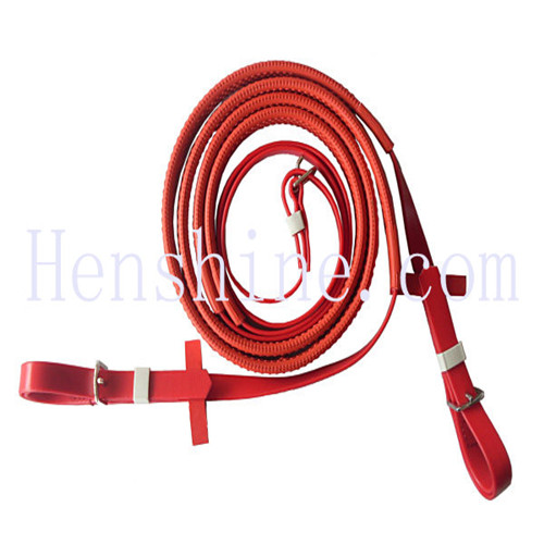 Horse Rein 1 2 Pvc Coated Webbing Alloy Hardware Pu Leather 3 Waterproof Durable Adjustable Sizes Hi