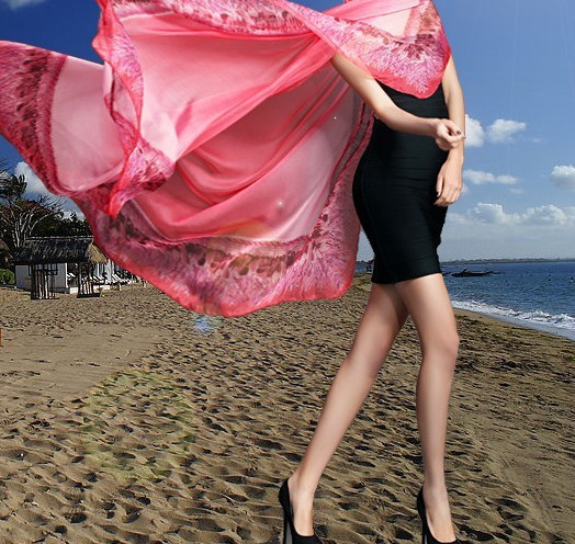 Ladies Large Chiffon Scarf Beautiful Beach Shawl