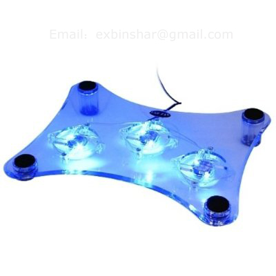 Laptop Cooling Pad With A Blue Led Fan And Quickly