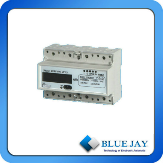 Lcd Display Three Phase Din Rail Mini Power Meter With Communication