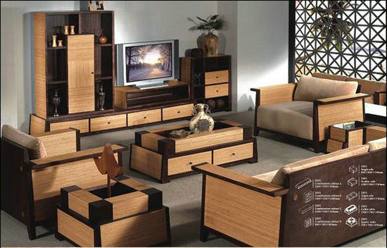 Living Room Bamboo Combination Tv Stand