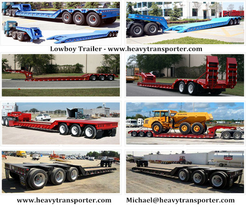 Lowboy Semi Trailer Lowbed Low Loader Extendable Vehicle Modular